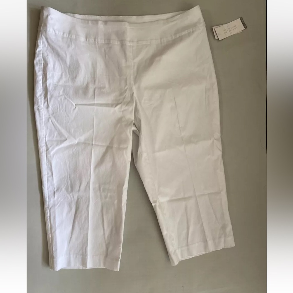 Women’s Casual Pants Pull On New stretchy White Tummy Control 24W Plus Size